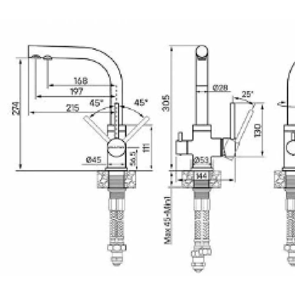 Фото 2 Однорычажный смеситель Paulmark Es213011-dgcr излив 30 см цвет серый Фото 2 Однорычажный смеситель Paulmark Es213011-dgcr излив 30 см цвет серый