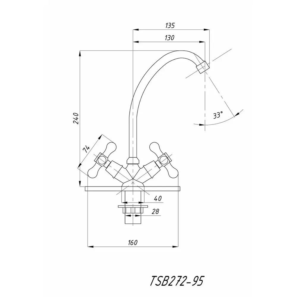 Фото 2 Смеситель для кухни высота излива 24 см Tsarsberg TSB-272-95 латунь цвет хром Фото 2 Смеситель для кухни высота излива 24 см Tsarsberg TSB-272-95 латунь цвет хром