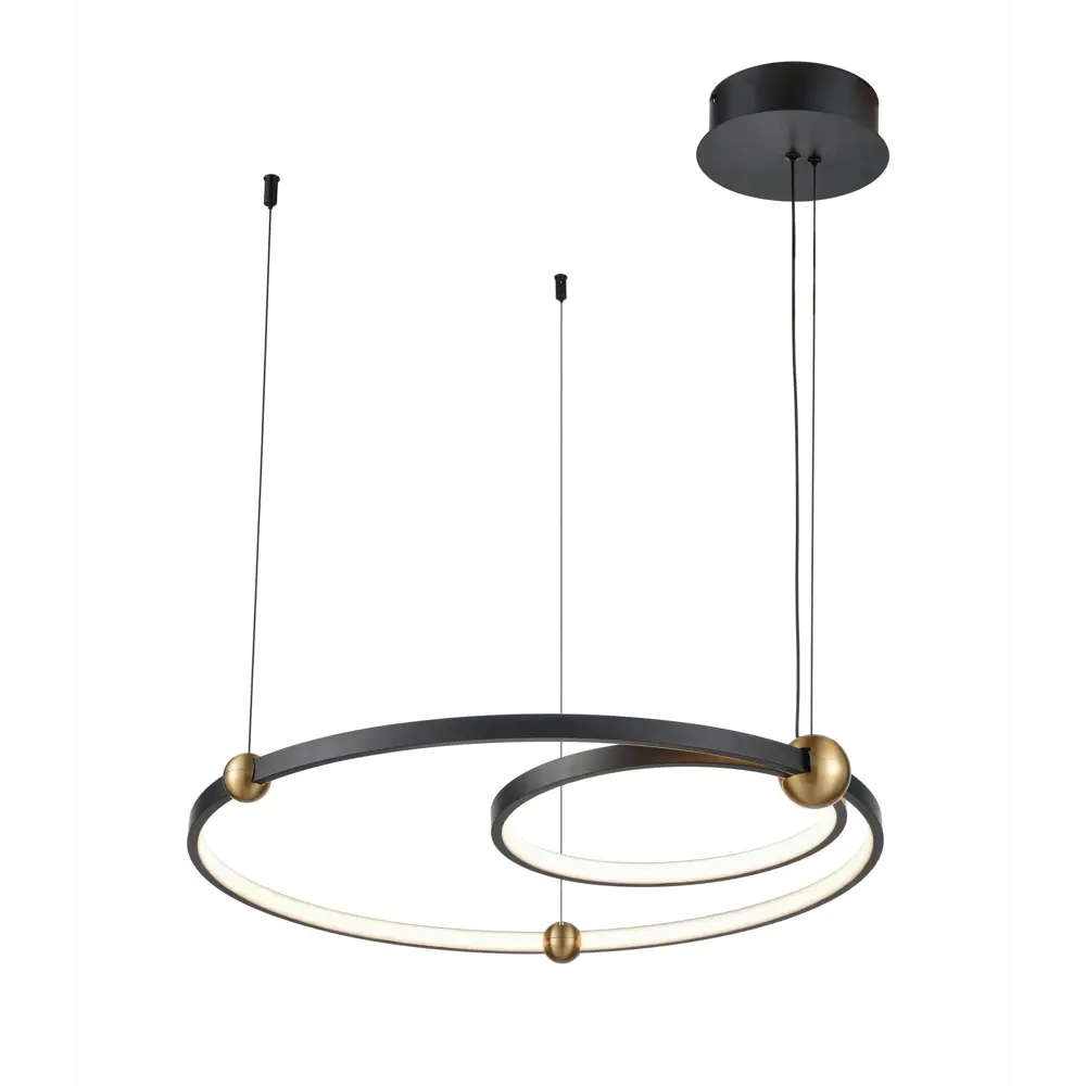 Фото Люстра подвесная светодиодная VELE LUCE VL7252P12 15 м² теплый белый свет цвет черный Фото Люстра подвесная светодиодная VELE LUCE VL7252P12 15 м² теплый белый свет цвет черный