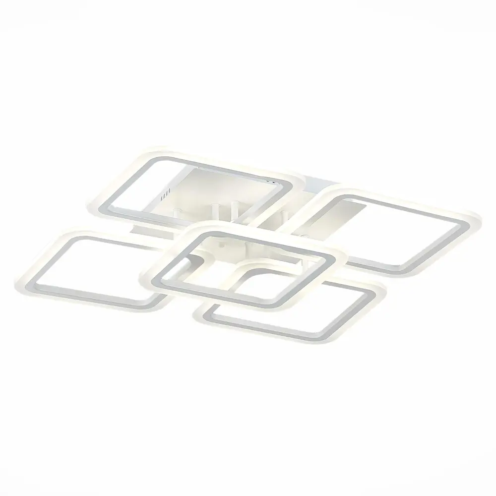 Фото Люстра потолочная светодиодная ALMA LIGHT ALC00079WH-3000-6000K-LED.5x140W 24 м² изменение оттенков белого цвет белый Фото Люстра потолочная светодиодная ALMA LIGHT ALC00079WH-3000-6000K-LED.5x140W 24 м² изменение оттенков белого цвет белый