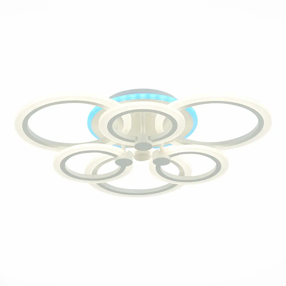 Фото Люстра потолочная светодиодная ALMA LIGHT ALC00104WH-RGB-LED.6x108W 18 м² изменение цвета RGB цвет белый Фото Люстра потолочная светодиодная ALMA LIGHT ALC00104WH-RGB-LED.6x108W 18 м² изменение цвета RGB цвет белый