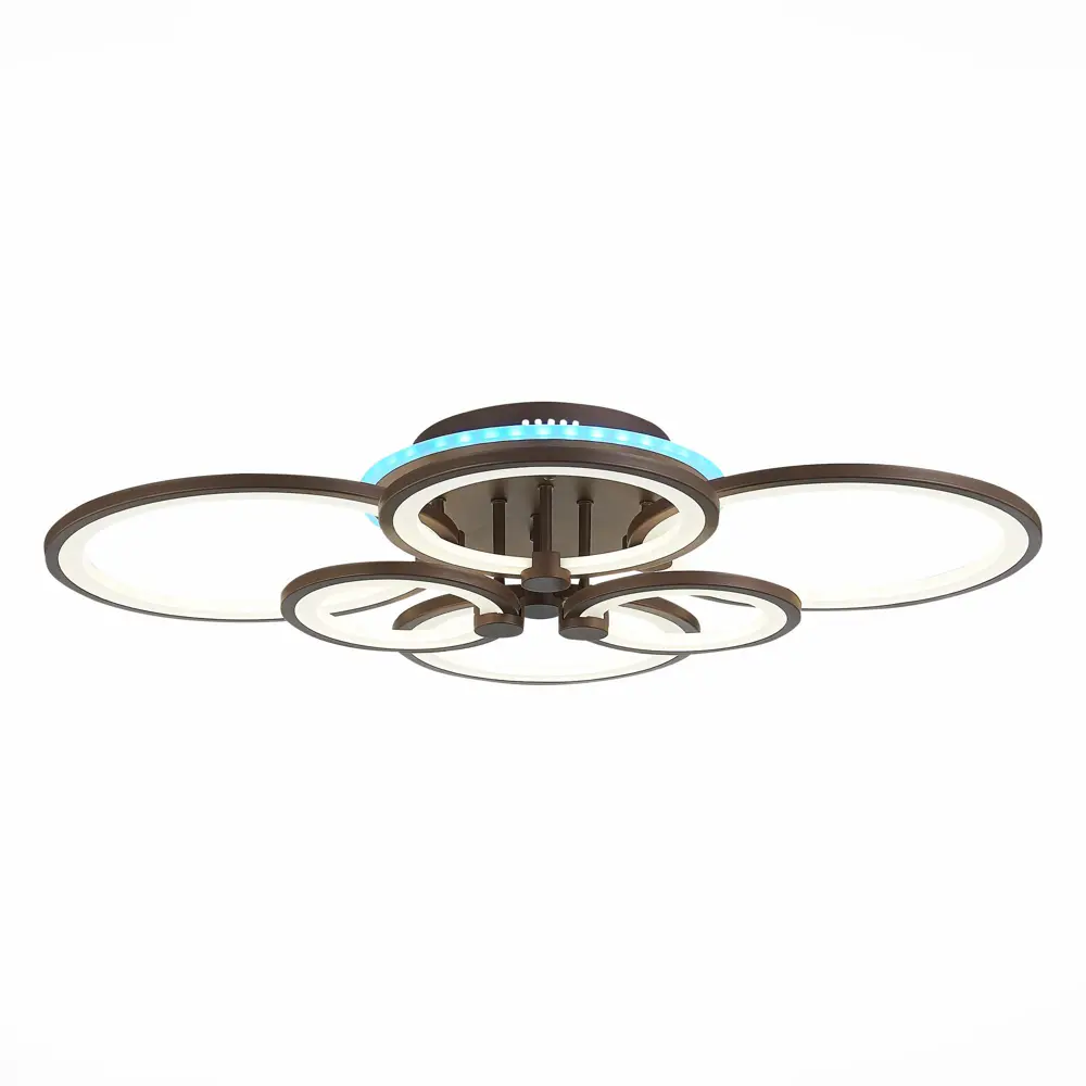 Фото Люстра потолочная светодиодная ALMA LIGHT ALC00076BN-3000-6000K-LED.6x168W 26 м² изменение оттенков белого цвет коричневый Фото Люстра потолочная светодиодная ALMA LIGHT ALC00076BN-3000-6000K-LED.6x168W 26 м² изменение оттенков белого цвет коричневый