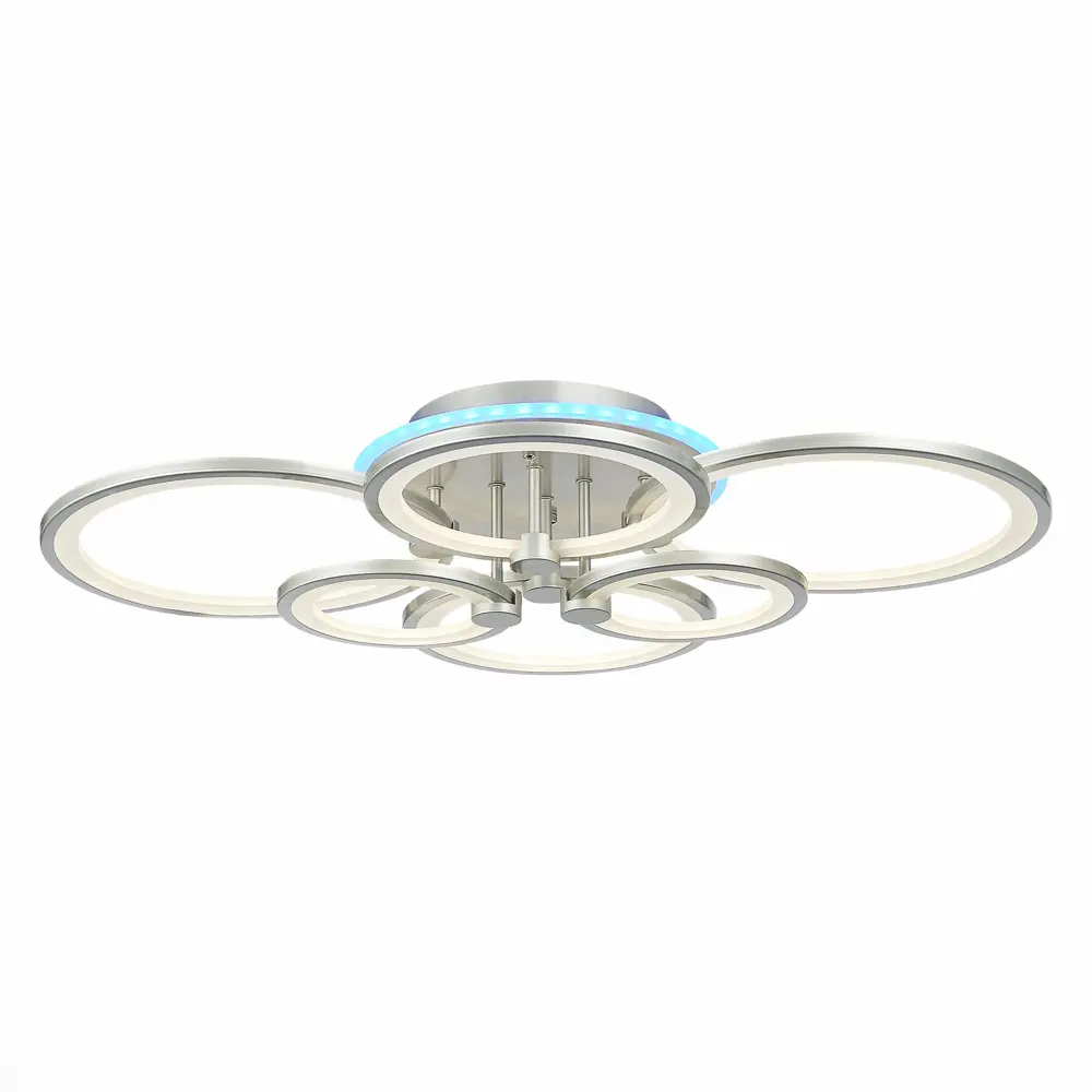 Фото Люстра потолочная светодиодная ALMA LIGHT ALC00076SL-3000-6000K-LED.6x168W 26 м² изменение оттенков белого цвет серый серебристый Фото Люстра потолочная светодиодная ALMA LIGHT ALC00076SL-3000-6000K-LED.6x168W 26 м² изменение оттенков белого цвет серый серебристый