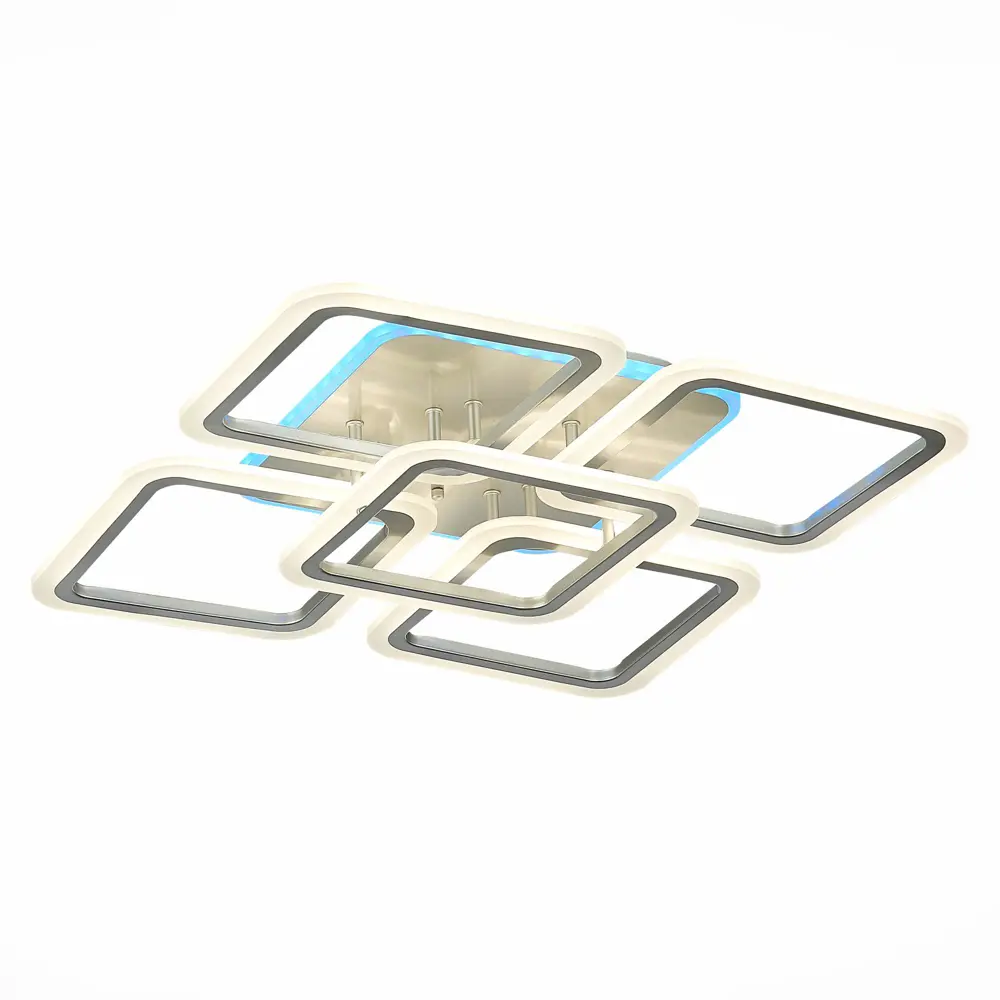 Фото Люстра потолочная светодиодная ALMA LIGHT ALC00079SL-3000-6000K-LED.5x140W 24 м² изменение оттенков белого цвет серый серебристый Фото Люстра потолочная светодиодная ALMA LIGHT ALC00079SL-3000-6000K-LED.5x140W 24 м² изменение оттенков белого цвет серый серебристый