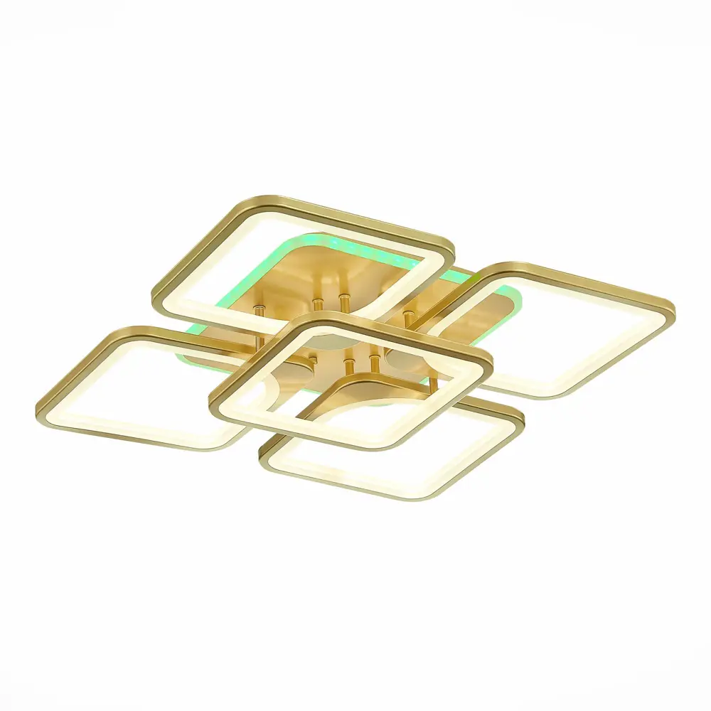Фото Люстра потолочная светодиодная ALMA LIGHT ALC00093GD-RGB-LED.5x170W 26 м² изменение цвета RGB цвет жёлтый золотой Фото Люстра потолочная светодиодная ALMA LIGHT ALC00093GD-RGB-LED.5x170W 26 м² изменение цвета RGB цвет жёлтый золотой
