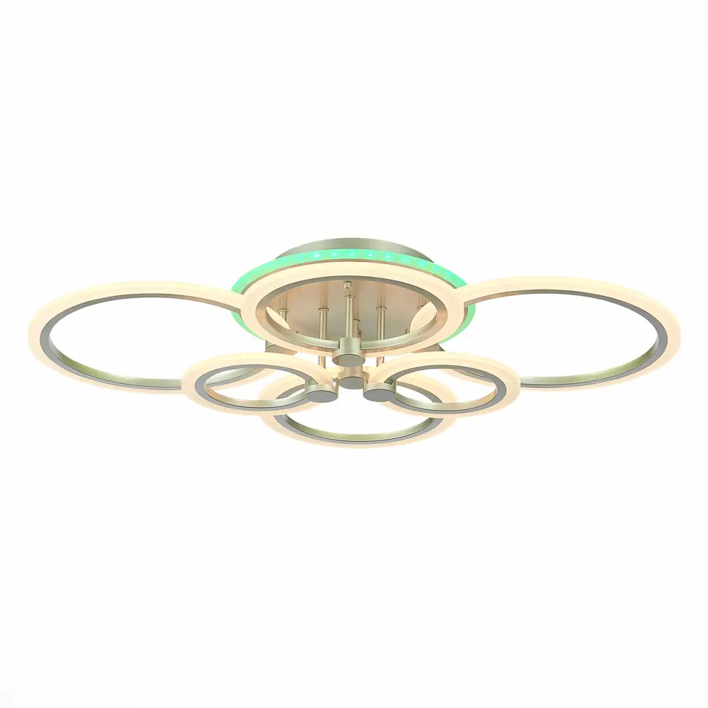 Фото Люстра потолочная светодиодная ALMA LIGHT ALC00102SL-RGB-LED.6x132W 20 м² изменение цвета RGB цвет серый серебристый Фото Люстра потолочная светодиодная ALMA LIGHT ALC00102SL-RGB-LED.6x132W 20 м² изменение цвета RGB цвет серый серебристый