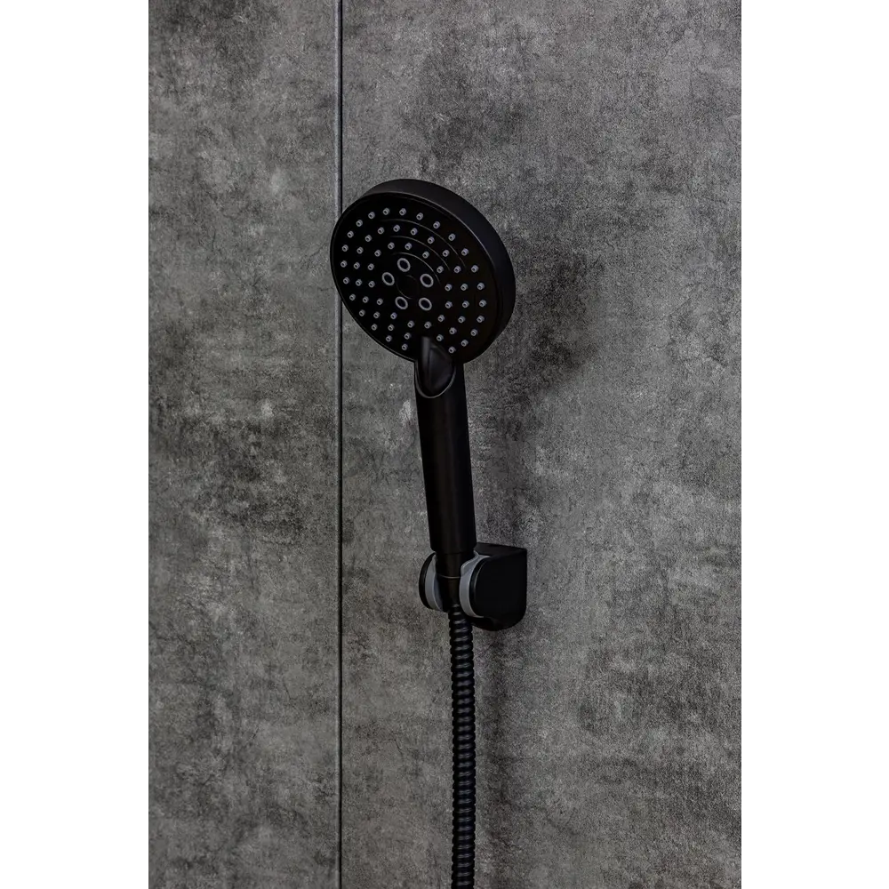 Фото 9 Набор смесителей для ванной комнаты и душевой набор Orange OneLife P02-311b 3 режима цвет черный матовый