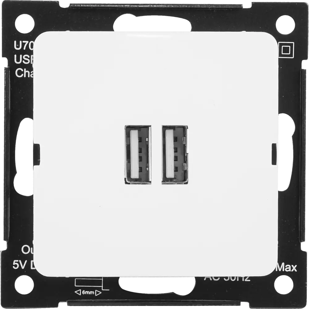 Фото Розетка Hegel USB встраиваемая 3.4 А цвет белый Фото Розетка Hegel USB встраиваемая 3.4 А цвет белый