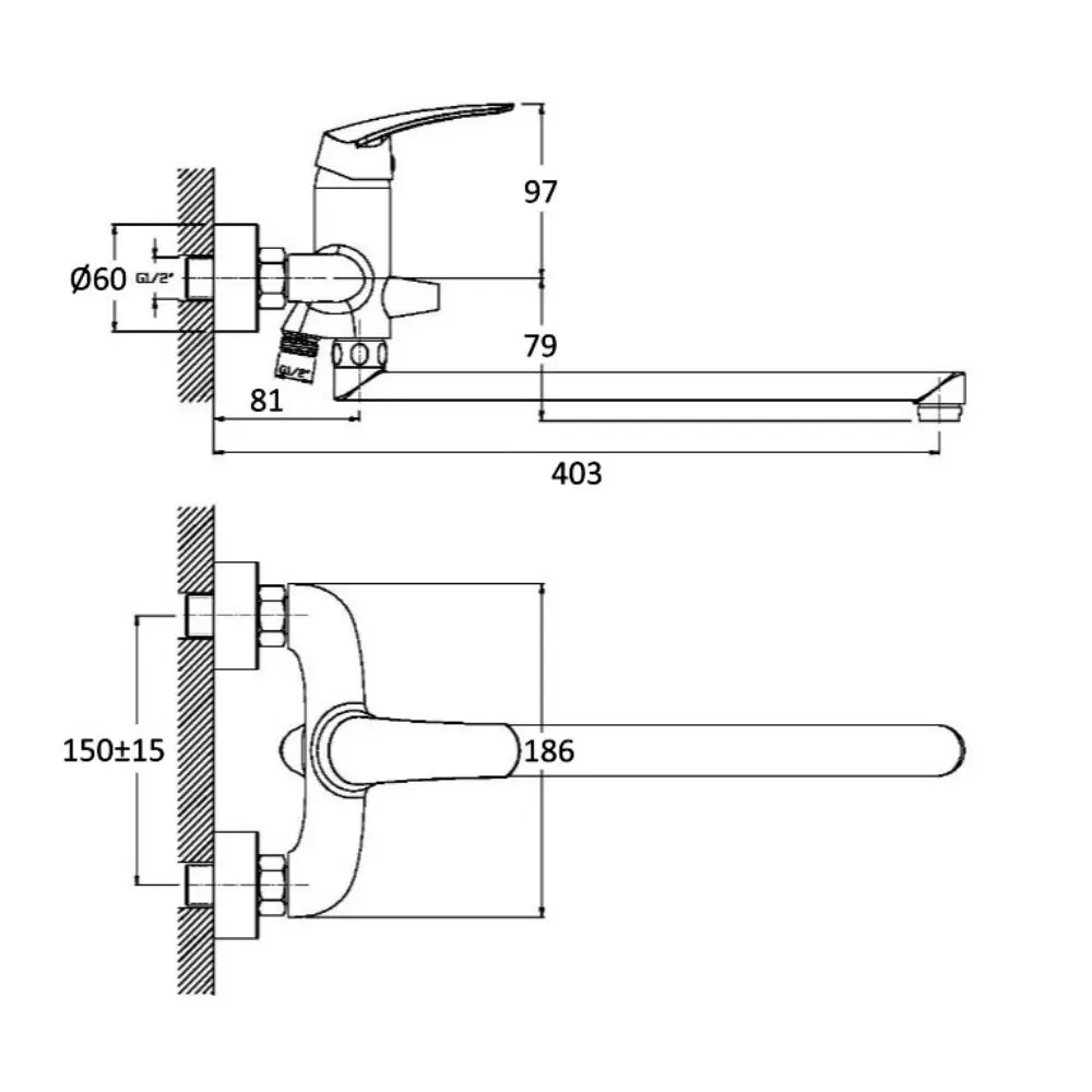 Фото 3 Смеситель для ванны Orange Alfi M18-211cr