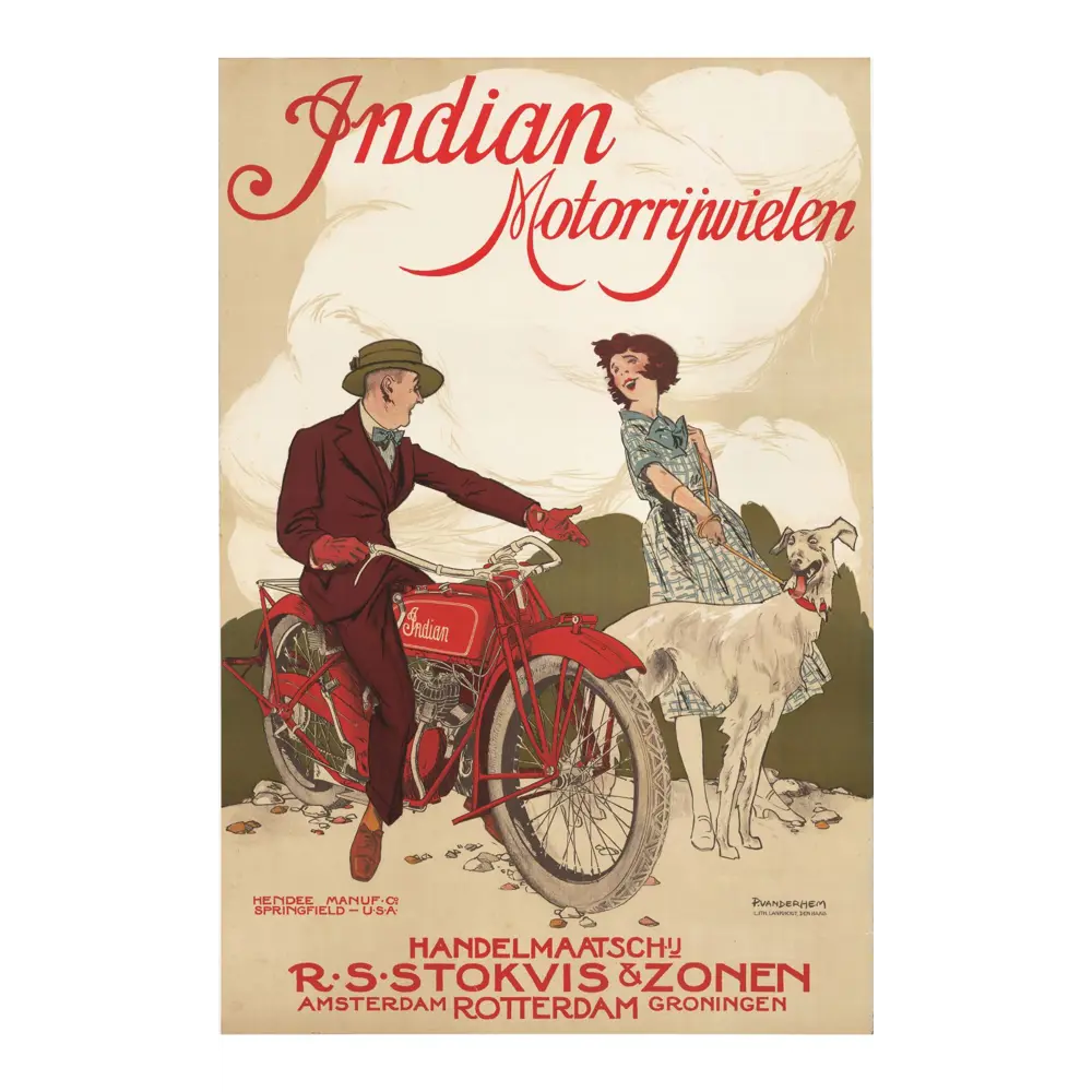 Фото Постер Простопостер "Мотоциклы - индийский мотоцикл r.s. stokvis & zonen" 70x50 см в подарочном тубусе без рамы Фото Постер Простопостер "Мотоциклы - индийский мотоцикл r.s. stokvis & zonen" 70x50 см в подарочном тубусе без рамы