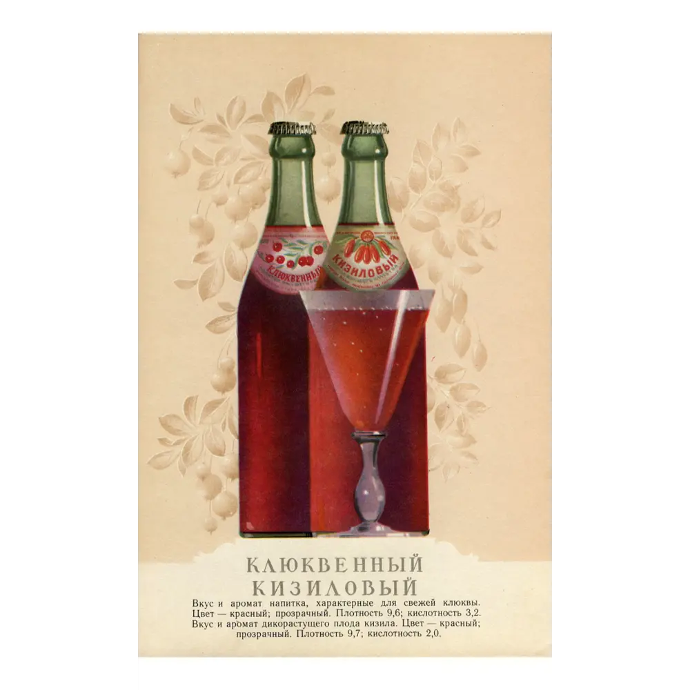 Фото Постер Простопостер "Советские постеры - клюквенный и кизиловый напиток" 50x40 см в подарочном тубусе без рамы