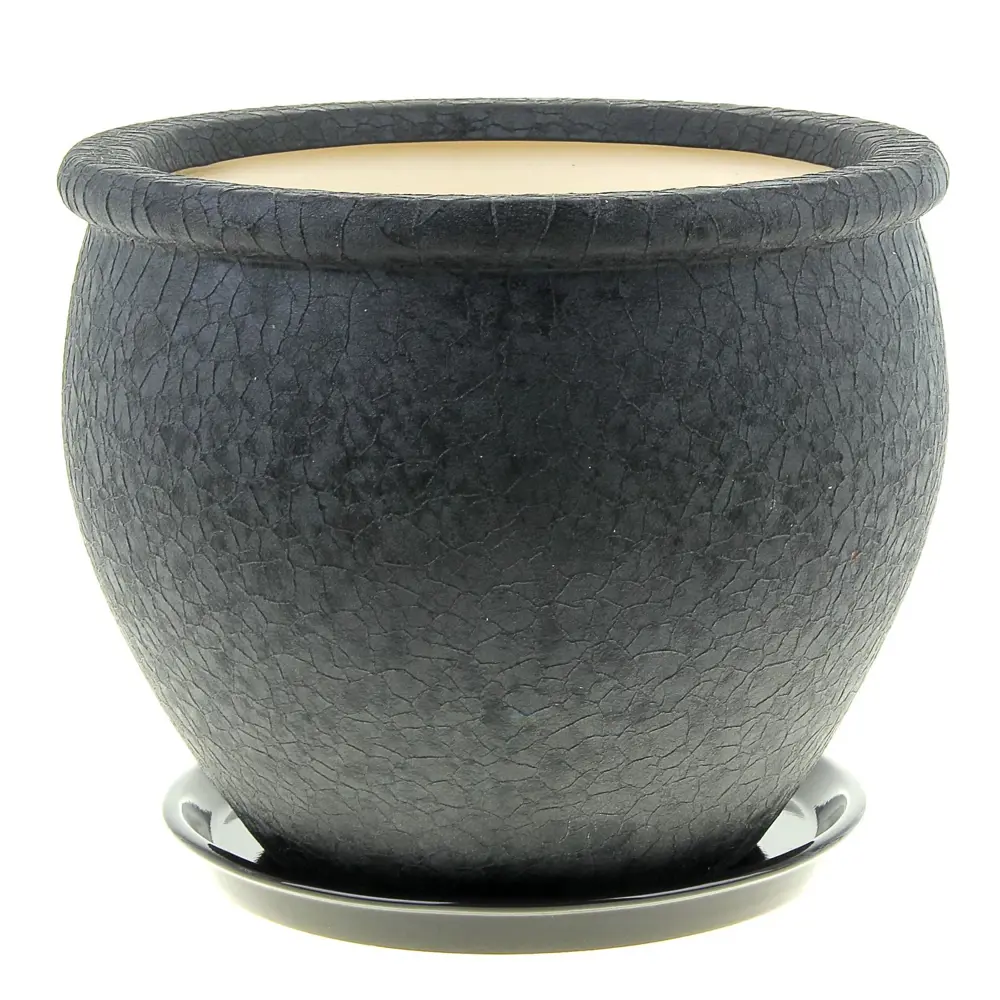 Фото 5 Горшок цветочный 835657 Ориана 10 см 10 л керамика черный Фото 5 Горшок цветочный 835657 Ориана 10 см 10 л керамика черный