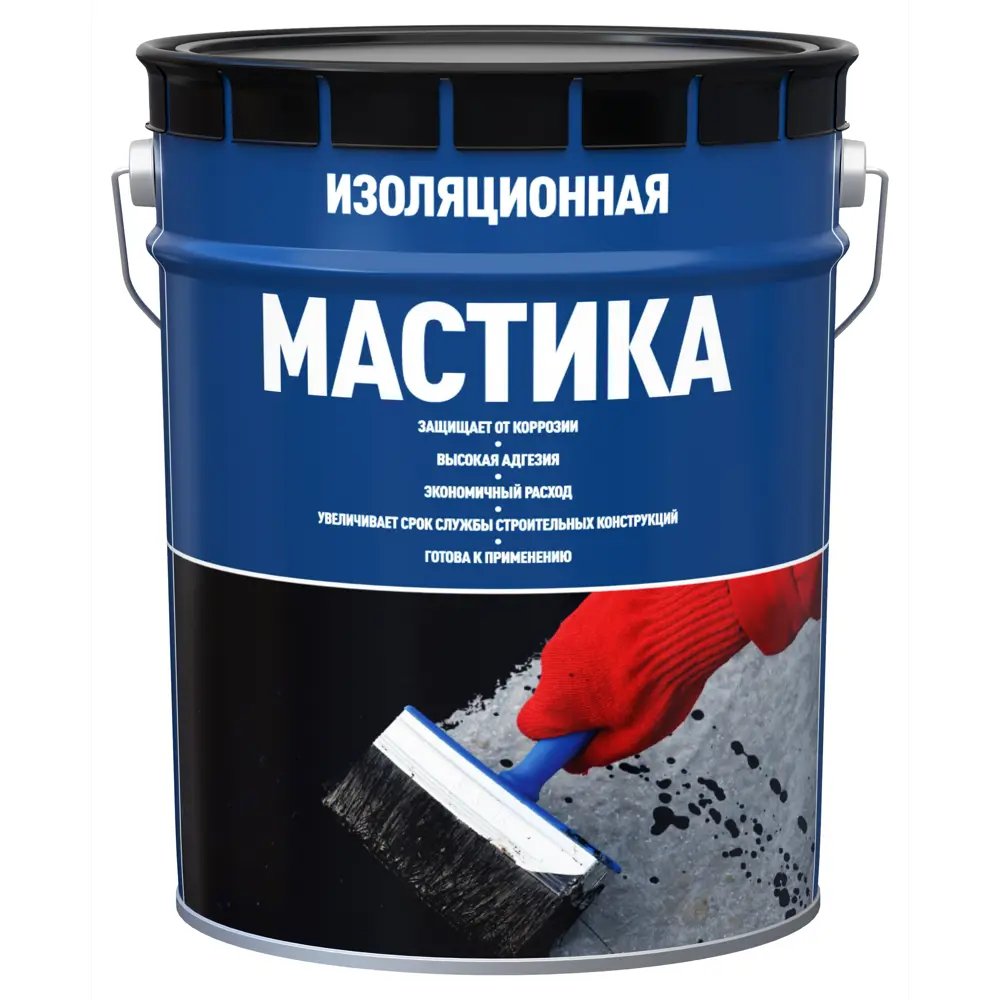 Фото Мастика битумная изоляционная 19 кг черная Фото Мастика битумная изоляционная 19 кг черная