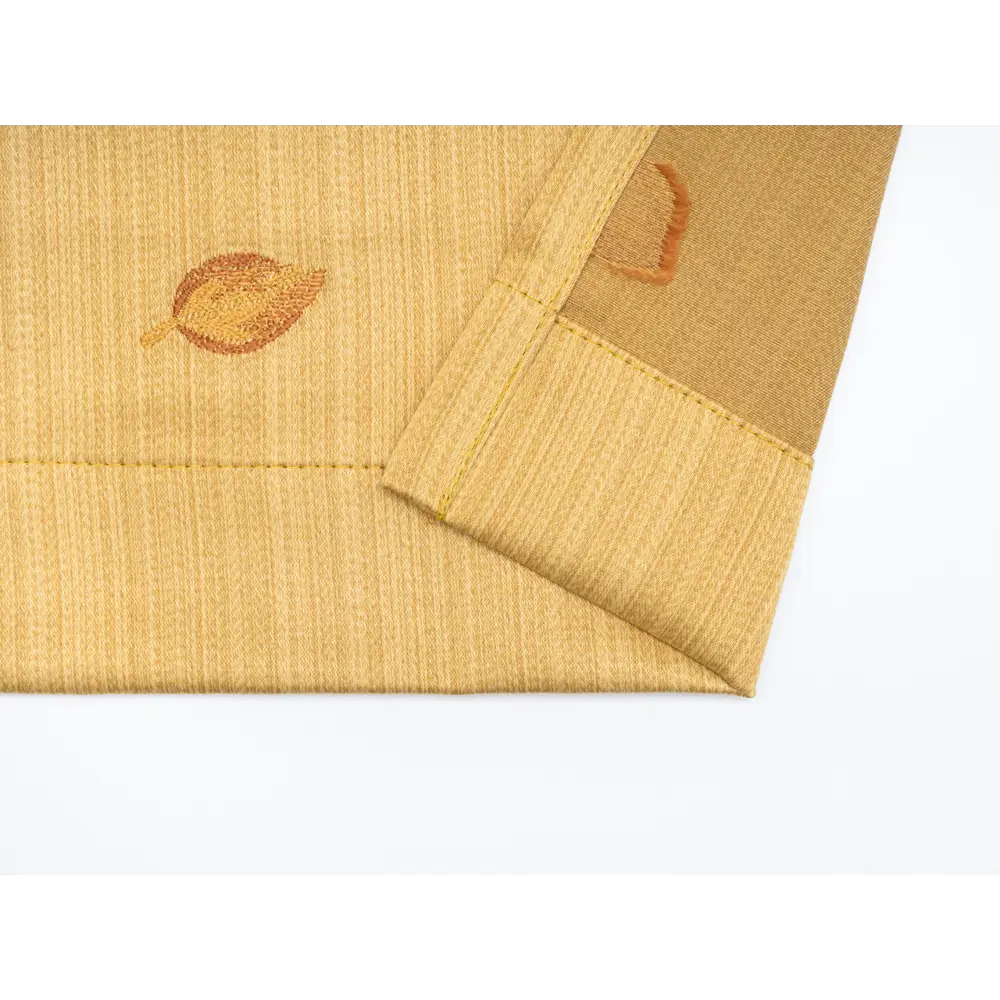 Фото 2 Штора на шторной ленте Листочки 170x270 см цвет желтый