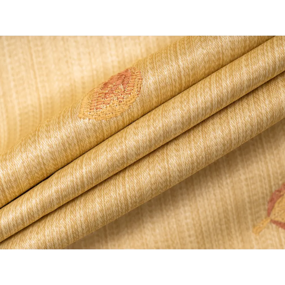 Фото 13 Штора на шторной ленте Листочки 170x270 см цвет желтый