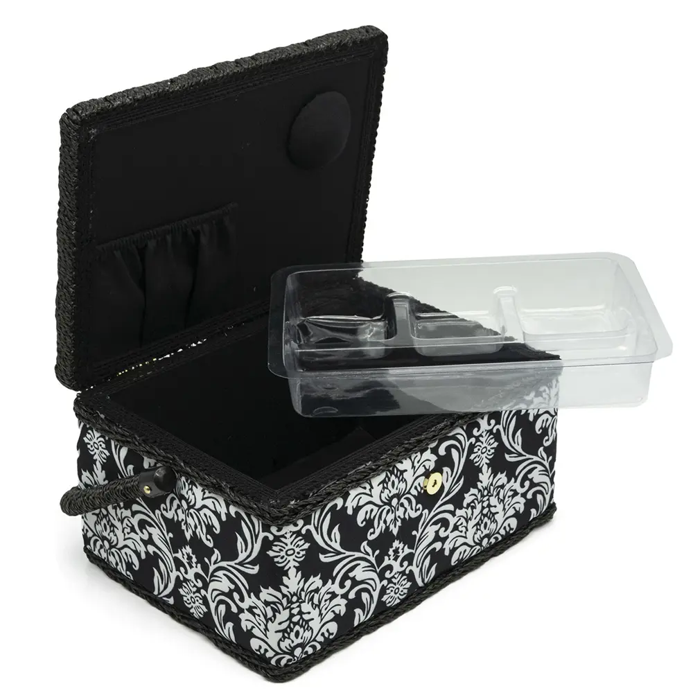 Фото 2 Шкатулка средняя декоративная Hobby&Pro Черно-белые вензеля LY1633L HP Tray 26*19*14.5см Фото 2 Шкатулка средняя декоративная Hobby&Pro Черно-белые вензеля LY1633L HP Tray 26*19*14.5см