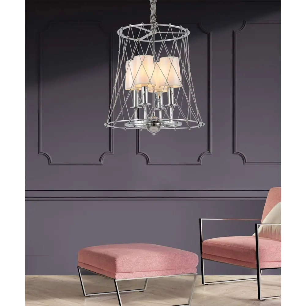 Фото 2 Люстра потолочная LUMINA DECO LDP 8013-4 CHR Berton 4 лампы 10.67 м² цвет серый Фото 2 Люстра потолочная LUMINA DECO LDP 8013-4 CHR Berton 4 лампы 10.67 м² цвет серый