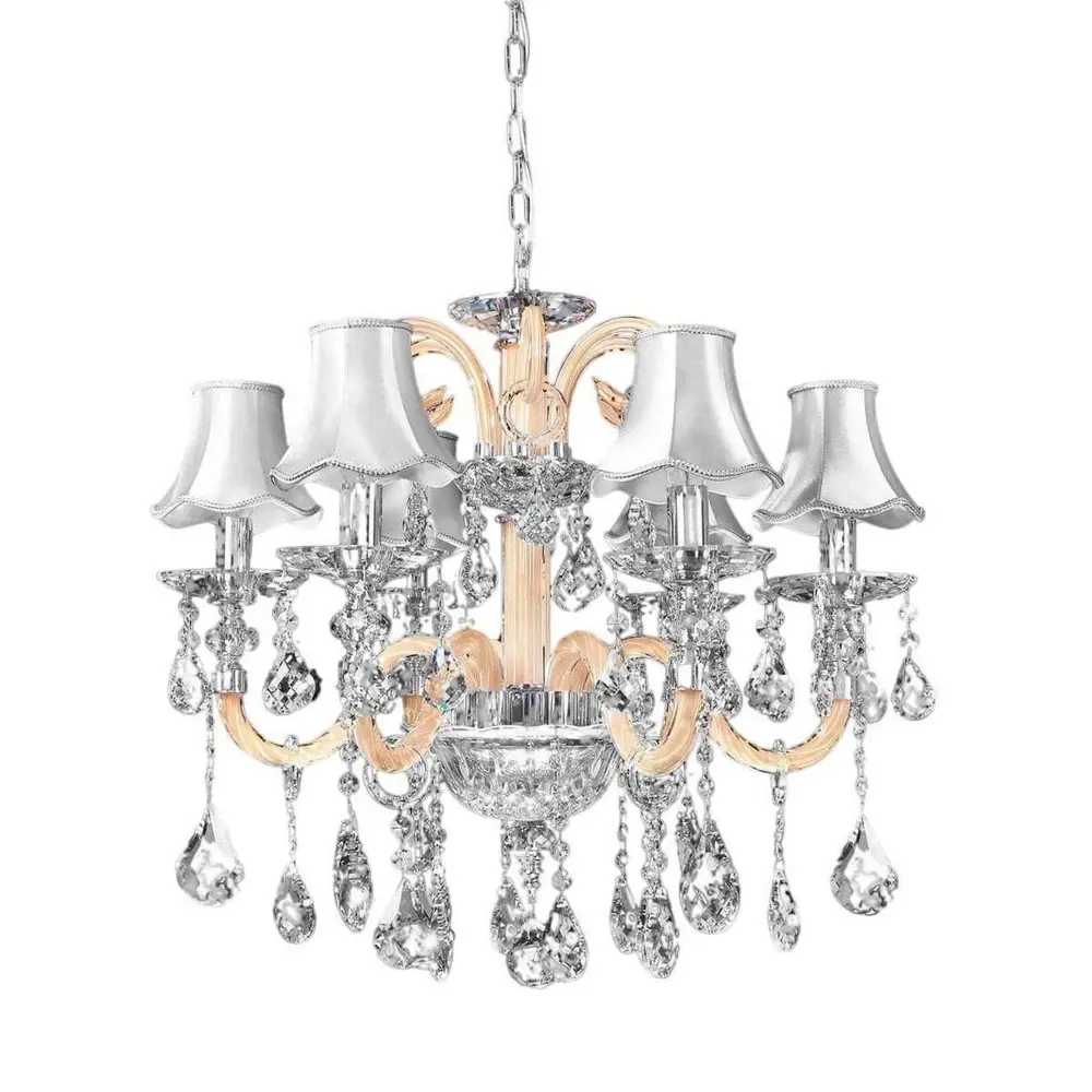 Фото Люстра потолочная LUMINA DECO LDP 66249-6 WT Denica 6 ламп 16 м² цвет серый Фото Люстра потолочная LUMINA DECO LDP 66249-6 WT Denica 6 ламп 16 м² цвет серый