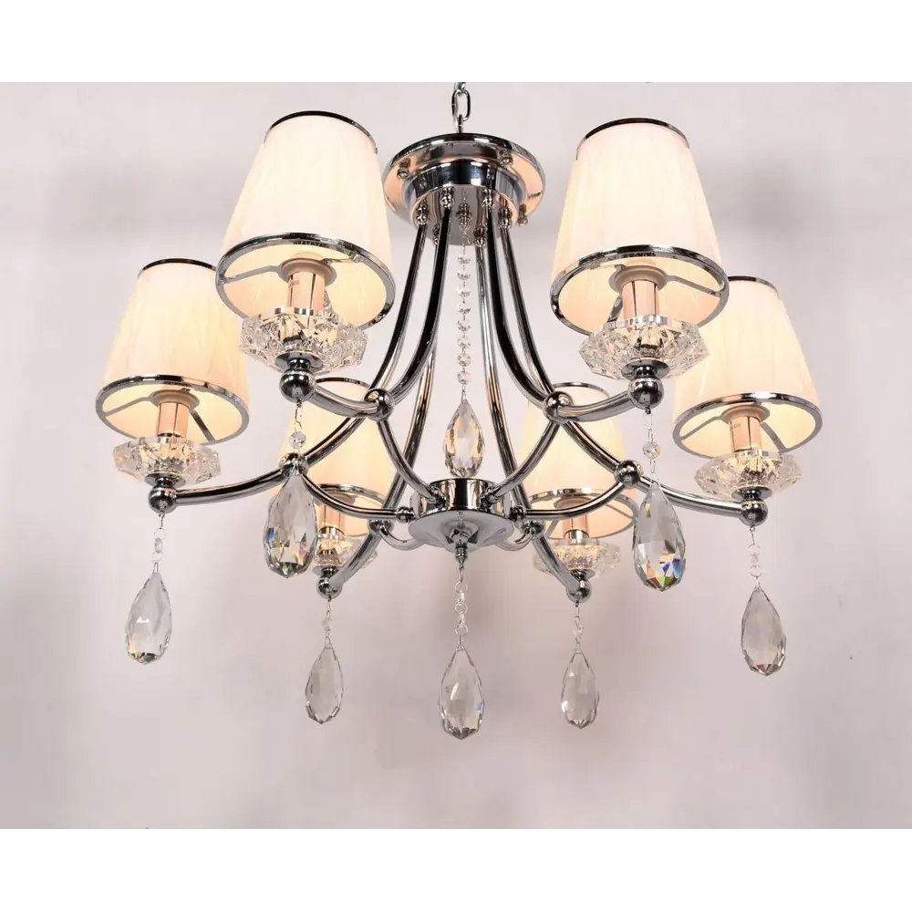 Фото 3 Люстра потолочная LUMINA DECO LDP 9268-6 CHR Dominni 6 ламп 16 м² цвет серый