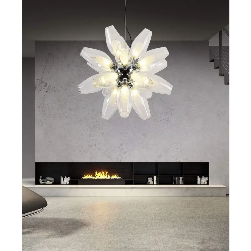Фото 2 Люстра потолочная LUMINA DECO LDP 1139-18 WT+CL Feretta 18 ламп 48 м² цвет серый Фото 2 Люстра потолочная LUMINA DECO LDP 1139-18 WT+CL Feretta 18 ламп 48 м² цвет серый