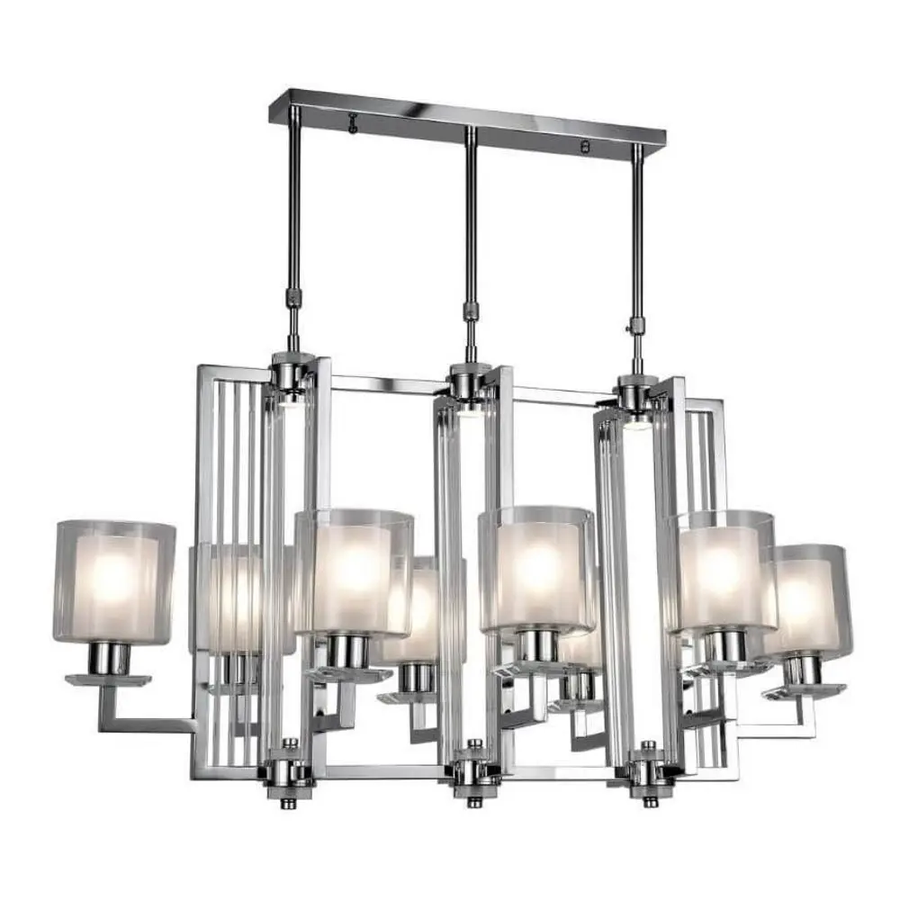 Фото Люстра потолочная LUMINA DECO LDP 8012-8P CHR Manhattan 8 ламп 32 м² цвет серый