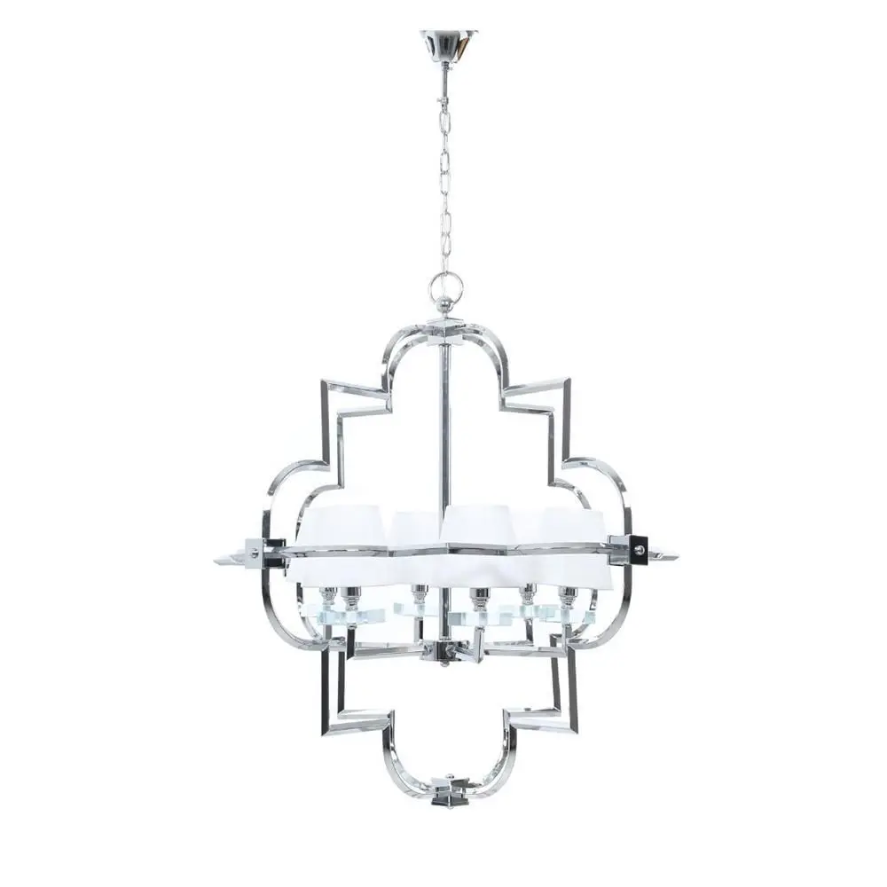 Фото Люстра потолочная LUMINA DECO LDP 8020-6 CHR+WT Baltimore 6 ламп 16 м² цвет серый Фото Люстра потолочная LUMINA DECO LDP 8020-6 CHR+WT Baltimore 6 ламп 16 м² цвет серый