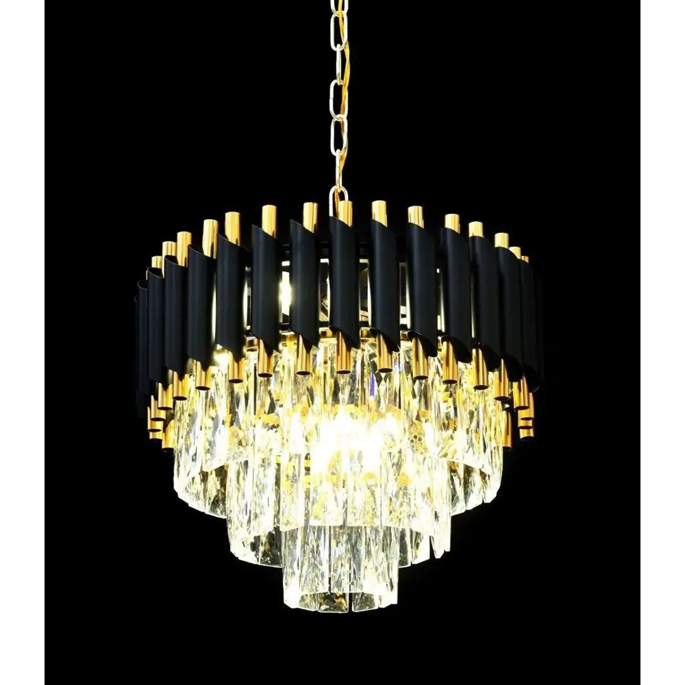 Фото 2 Люстра потолочная хрустальная Lumina Deco LDP 6003-400 BK+F.GD Funneli 6 ламп 16 м² цвет золото Фото 2 Люстра потолочная хрустальная Lumina Deco LDP 6003-400 BK+F.GD Funneli 6 ламп 16 м² цвет золото