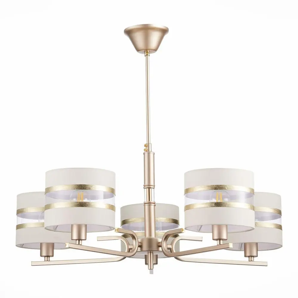 Фото Люстра потолочная EVOLUCE SLE300203-05 Almese 5 ламп 10 м² цвет бежевый Фото Люстра потолочная EVOLUCE SLE300203-05 Almese 5 ламп 10 м² цвет бежевый