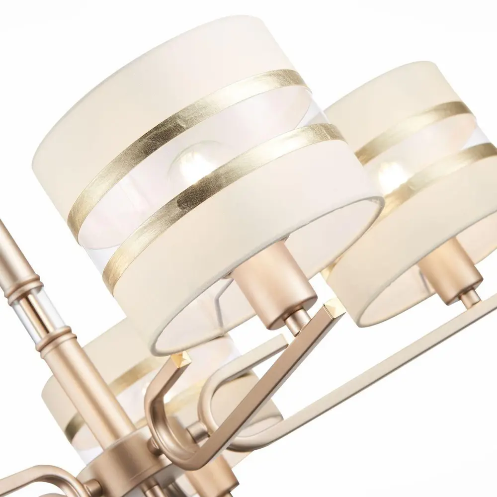 Фото 3 Люстра потолочная EVOLUCE SLE300203-05 Almese 5 ламп 10 м² цвет бежевый Фото 3 Люстра потолочная EVOLUCE SLE300203-05 Almese 5 ламп 10 м² цвет бежевый