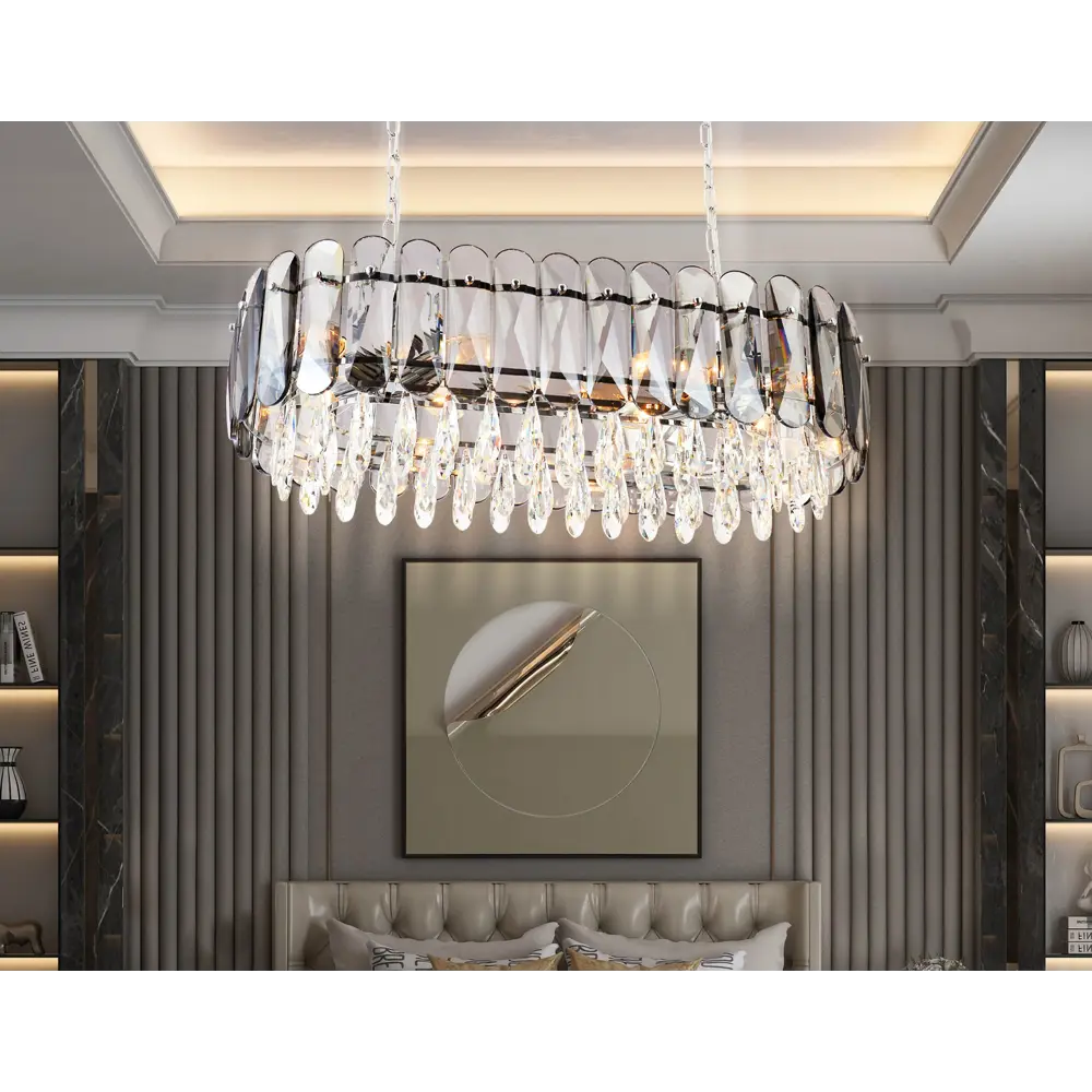 Фото 3 Люстра потолочная хрустальная Ambrella Light TR5073 Traditional 8 ламп 28 м² цвет хром Фото 3 Люстра потолочная хрустальная Ambrella Light TR5073 Traditional 8 ламп 28 м² цвет хром