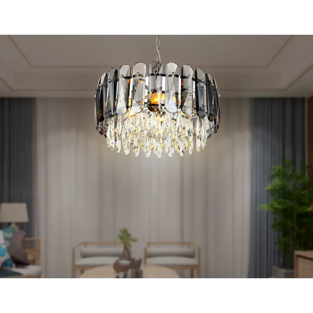 Фото 3 Люстра потолочная хрустальная Ambrella Light TR5069 Traditional 6 ламп 18 м² цвет хром Фото 3 Люстра потолочная хрустальная Ambrella Light TR5069 Traditional 6 ламп 18 м² цвет хром