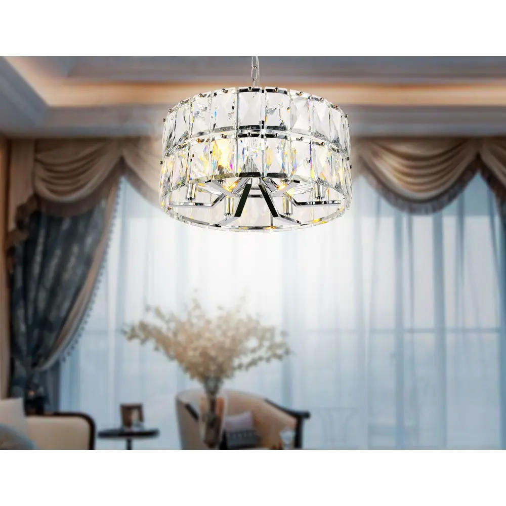Фото 7 Люстра потолочная хрустальная Ambrella Light TR5159 Traditional 6 ламп 18 м² цвет хром Фото 7 Люстра потолочная хрустальная Ambrella Light TR5159 Traditional 6 ламп 18 м² цвет хром