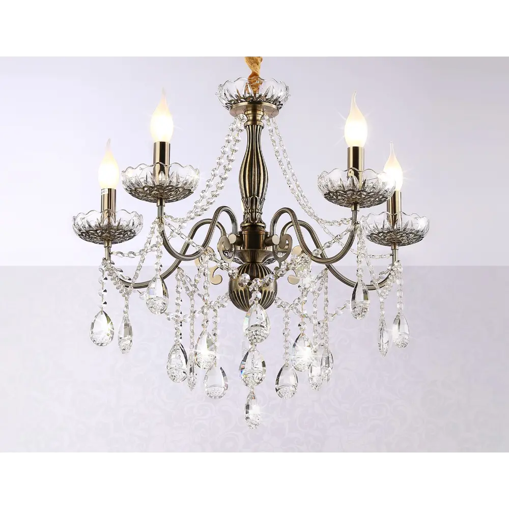 Фото 3 Люстра потолочная хрустальная Ambrella Light TR4949 Traditional 5 ламп 14 м² цвет бронза Фото 3 Люстра потолочная хрустальная Ambrella Light TR4949 Traditional 5 ламп 14 м² цвет бронза