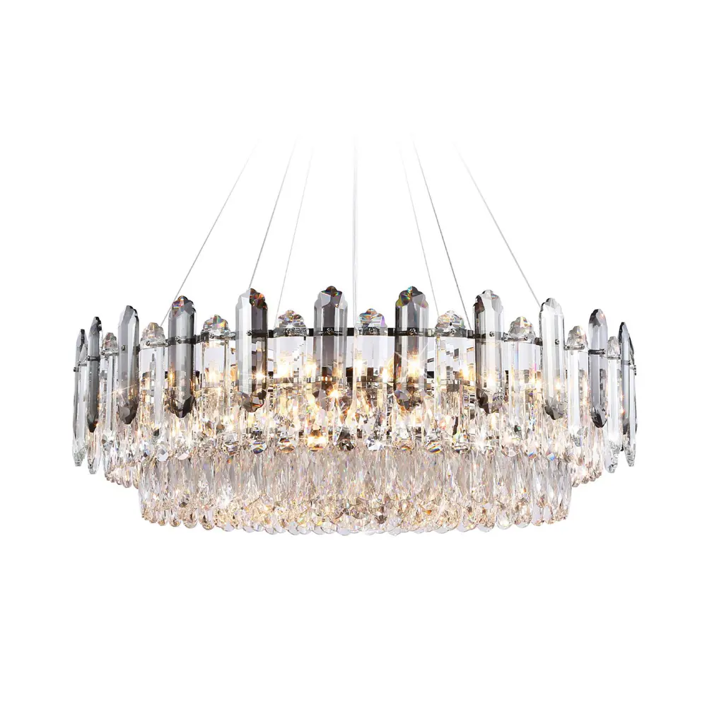 Фото Люстра потолочная хрустальная Ambrella Light TR5193 Traditional 18 ламп 34 м² цвет хром Фото Люстра потолочная хрустальная Ambrella Light TR5193 Traditional 18 ламп 34 м² цвет хром