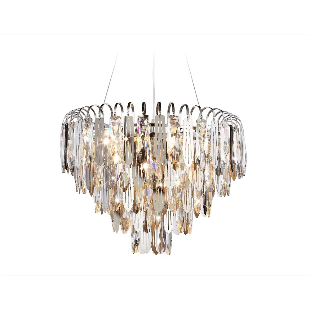 Фото Люстра потолочная хрустальная Ambrella Light TR5255 Traditional 8 ламп 23 м² цвет хром Фото Люстра потолочная хрустальная Ambrella Light TR5255 Traditional 8 ламп 23 м² цвет хром