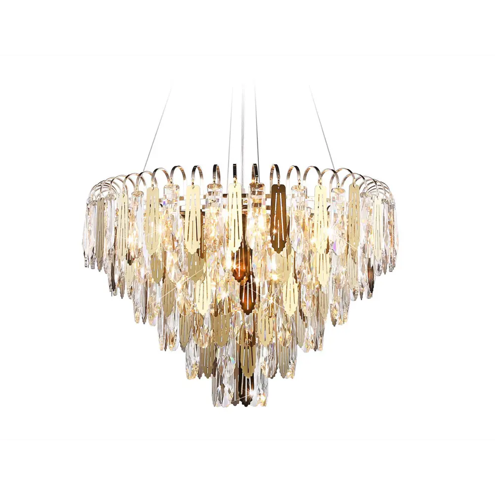 Фото Люстра потолочная хрустальная Ambrella Light TR5258 Traditional 11 ламп 28 м² цвет золото Фото Люстра потолочная хрустальная Ambrella Light TR5258 Traditional 11 ламп 28 м² цвет золото