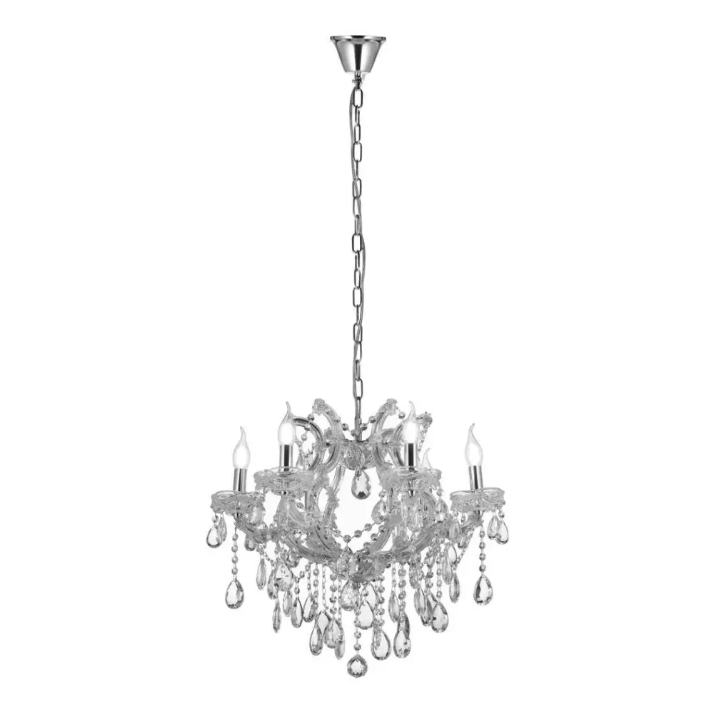 Фото 3 Люстра потолочная хрустальная Lumina Deco LDP 7029-6 CHR Eliza 6 ламп 16 м² цвет серый Фото 3 Люстра потолочная хрустальная Lumina Deco LDP 7029-6 CHR Eliza 6 ламп 16 м² цвет серый