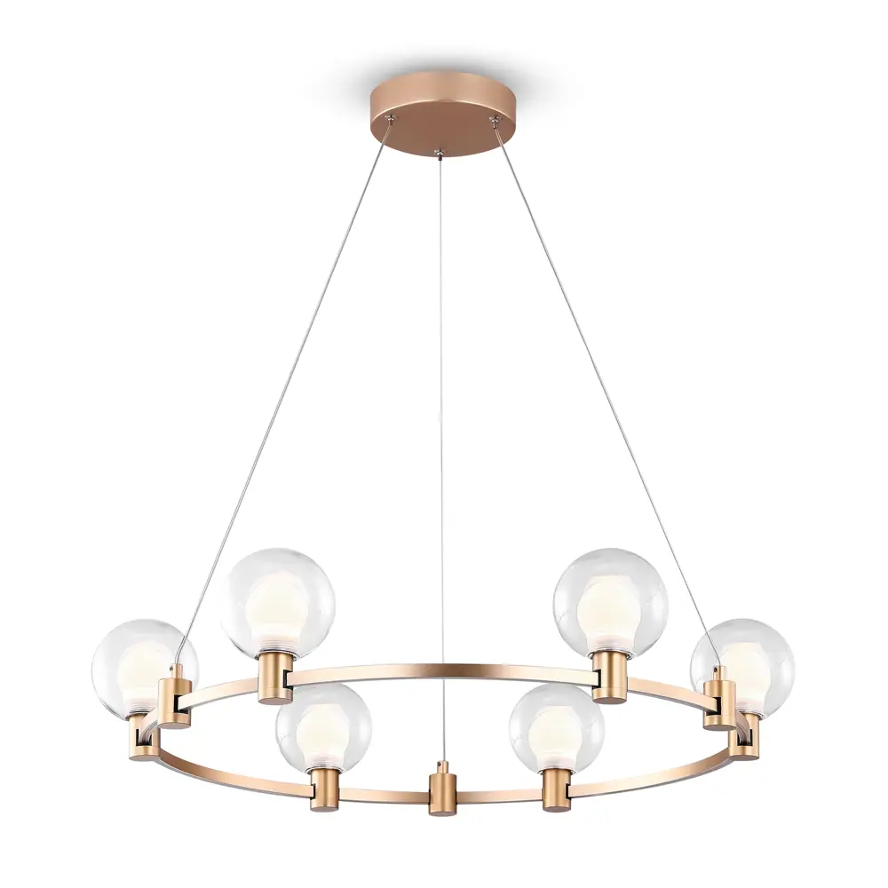 Фото Люстра подвесная светодиодная FREYA FR4005PL-06G1 LED 20 м² теплый белый свет цвет золото Фото Люстра подвесная светодиодная FREYA FR4005PL-06G1 LED 20 м² теплый белый свет цвет золото