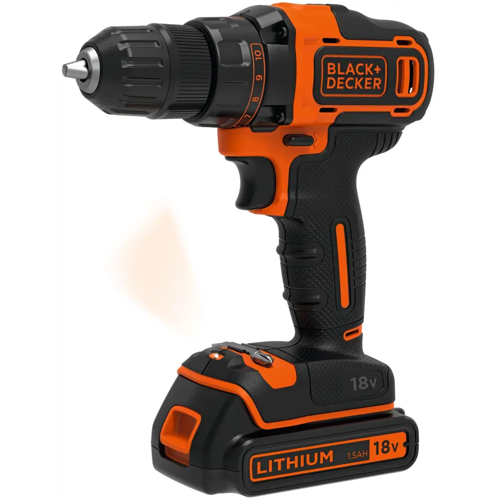Фото Дрель-шуруповерт аккумуляторная Black&Decker BDCDD186KB, 18 В Li-ion 2x1.5 Ач Фото Дрель-шуруповерт аккумуляторная Black&Decker BDCDD186KB, 18 В Li-ion 2x1.5 Ач