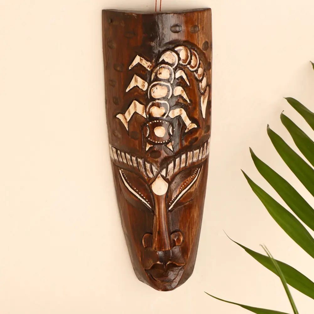 Фото Панно-маска настенная "Абориген и скорпион" 30x10x4 см Фото Панно-маска настенная "Абориген и скорпион" 30x10x4 см