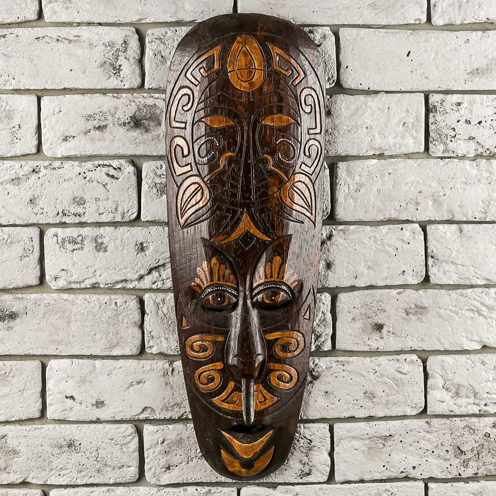 Фото Панно-маска настенная "Абориген" 48.5x16x2.5 см Фото Панно-маска настенная "Абориген" 48.5x16x2.5 см