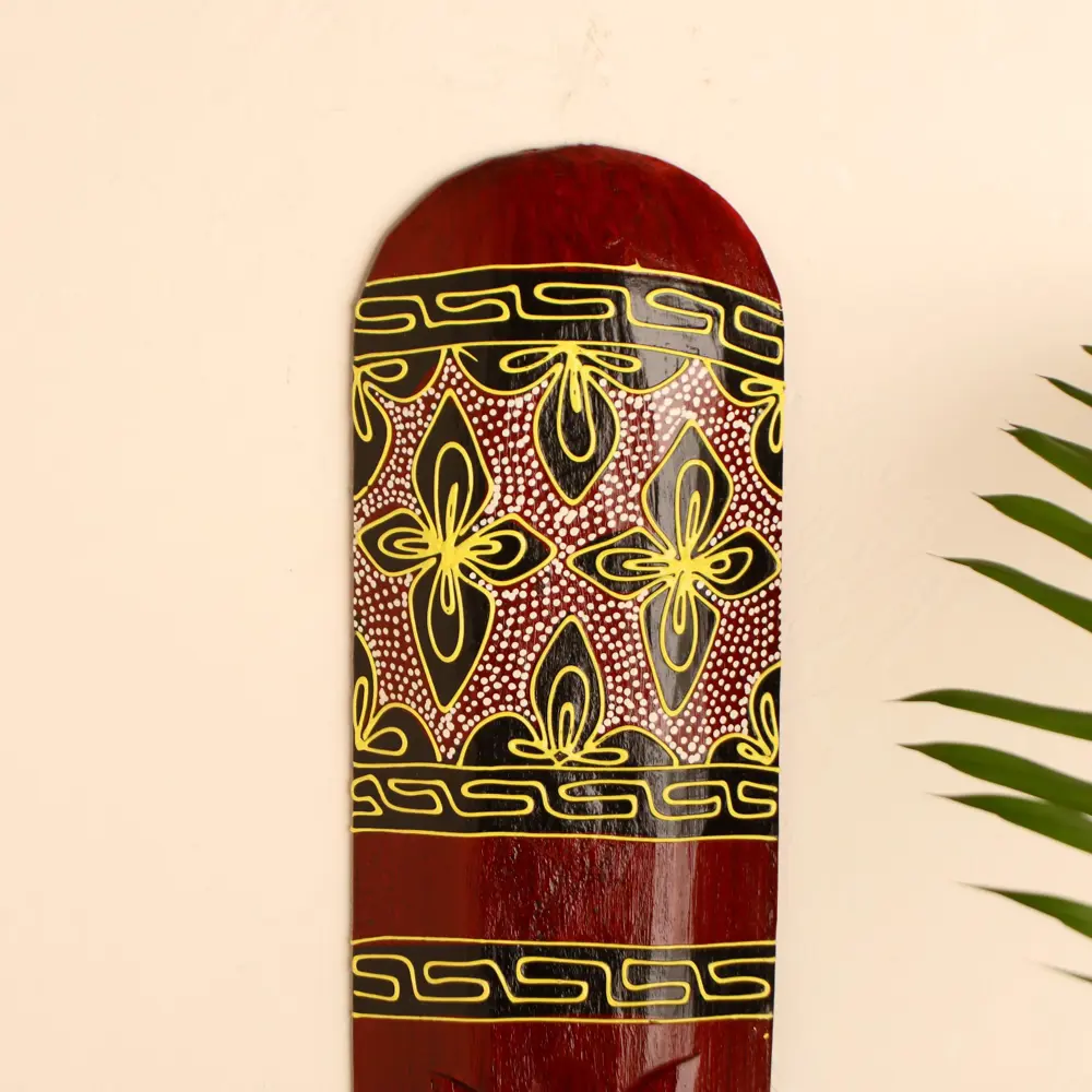 Фото 2 Панно-маска настенная "Абориген коричневый с желтым узором" 3x12x50 см Фото 2 Панно-маска настенная "Абориген коричневый с желтым узором" 3x12x50 см