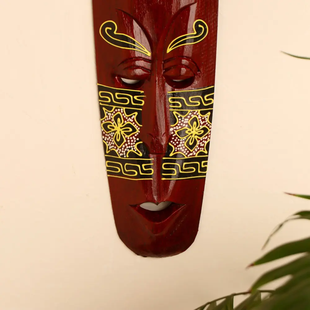 Фото 3 Панно-маска настенная "Абориген коричневый с желтым узором" 3x12x50 см Фото 3 Панно-маска настенная "Абориген коричневый с желтым узором" 3x12x50 см