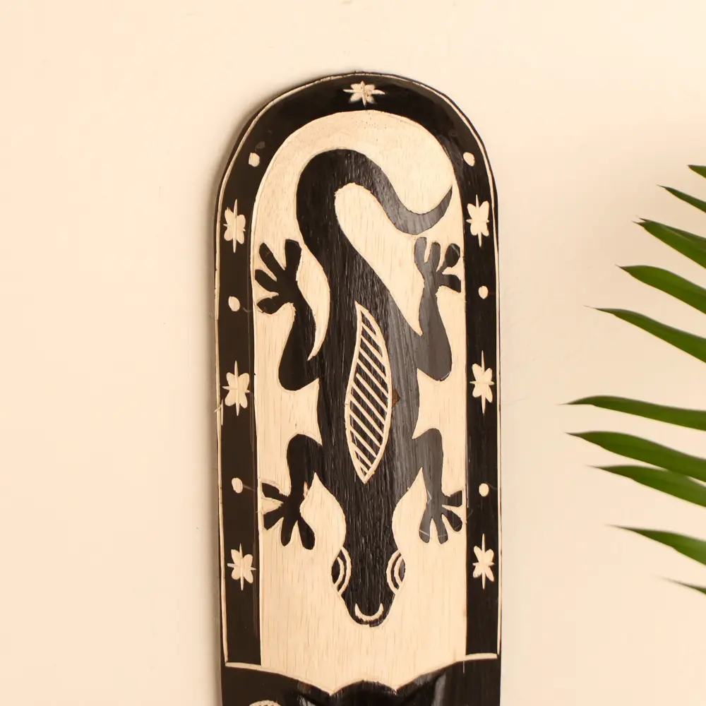 Фото 2 Панно-маска настенная "Абориген с гекконом" 3x12x50 см Фото 2 Панно-маска настенная "Абориген с гекконом" 3x12x50 см