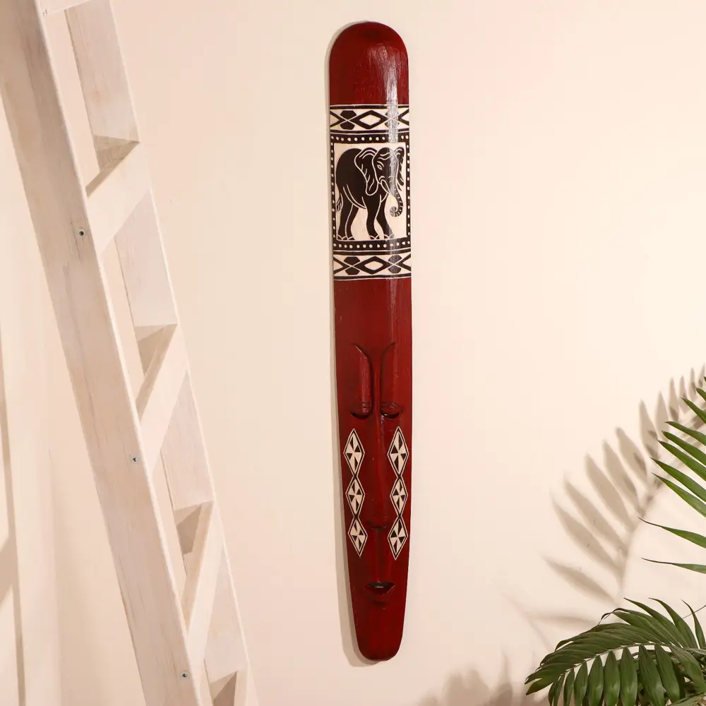 Фото Панно-маска настенная "Абориген коричневый со слоном" 3x12x100 см Фото Панно-маска настенная "Абориген коричневый со слоном" 3x12x100 см