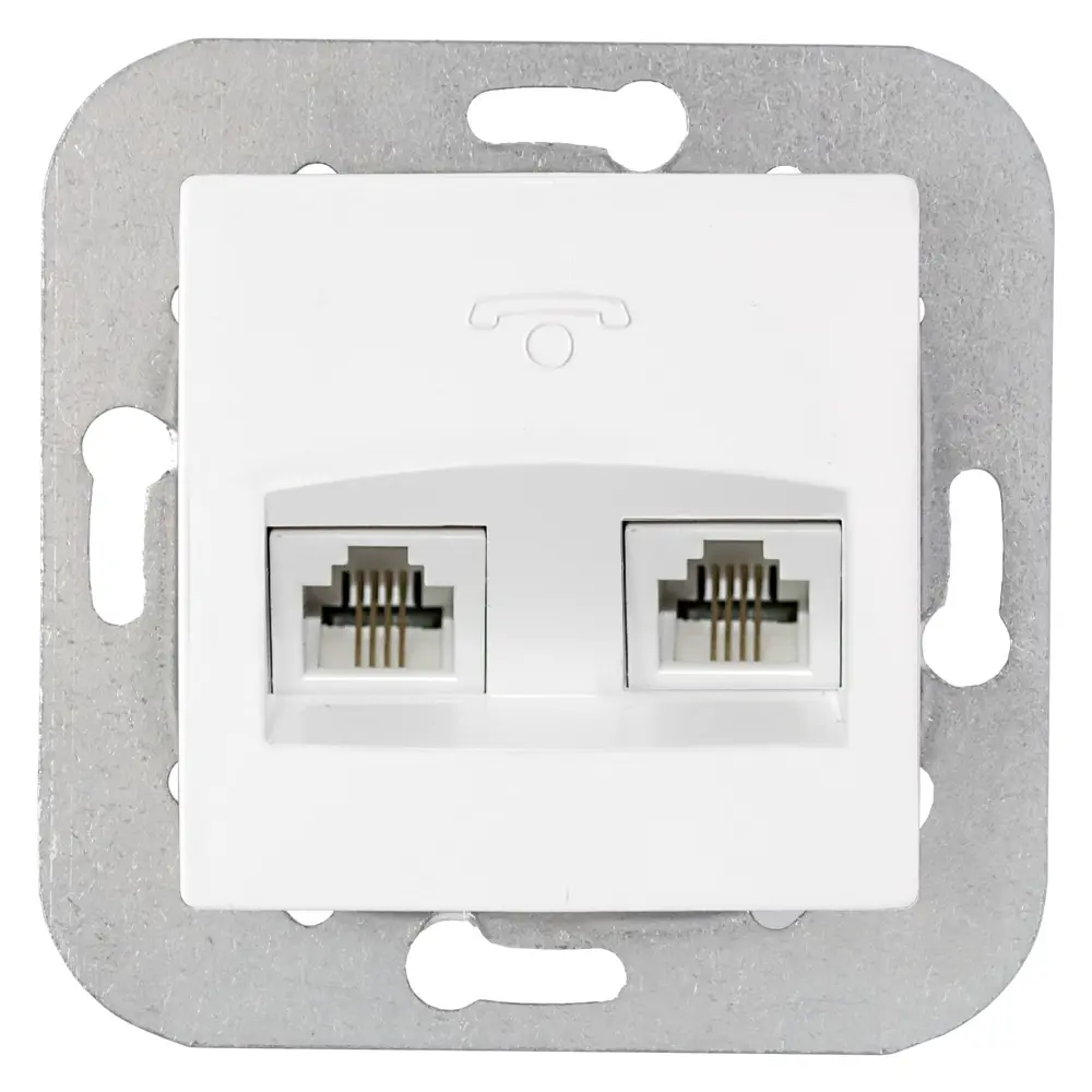 Фото Розетка телефонная встраиваемая Bylectrica Уют ТР24-055 цвет белый Фото Розетка телефонная встраиваемая Bylectrica Уют ТР24-055 цвет белый