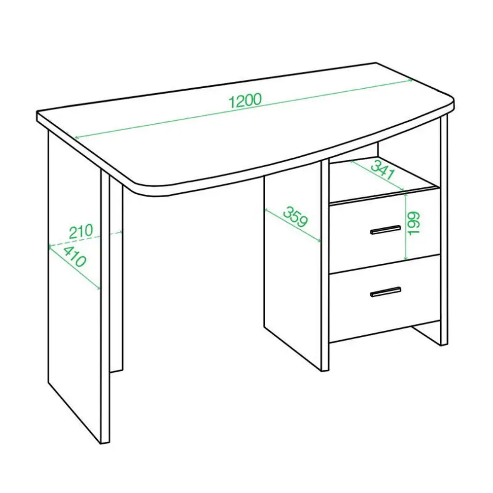 Фото 2 Компьютерный стол Мэрдэс Скл-крл 120 шк-ч прав 120x77x69 см ЛДСП цвет коричневый, бежево-белый