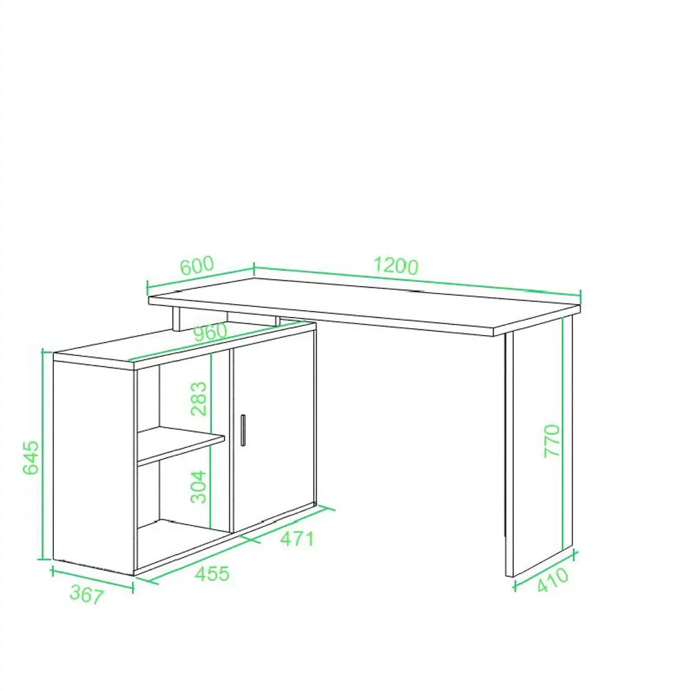 Фото 2 Компьютерный стол Мэрдэс Скл-прям120+тбл-2 бе 120x77x96 см ЛДСП цвет белый жемчуг
