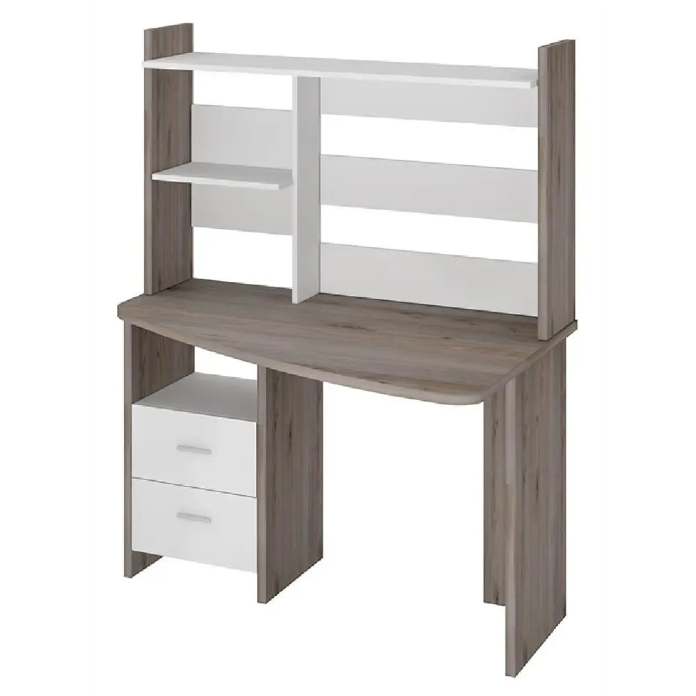 Фото Компьютерный стол Мэрдэс Скл-крл120+нкл-120 нбе прав 120x152x69 см ЛДСП цвет серый дуб, белый жемчуг Фото Компьютерный стол Мэрдэс Скл-крл120+нкл-120 нбе прав 120x152x69 см ЛДСП цвет серый дуб, белый жемчуг