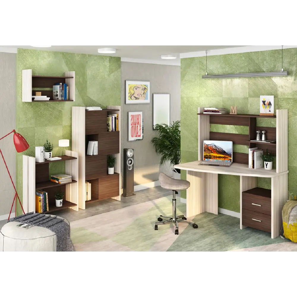 Фото 4 Компьютерный стол Мэрдэс Скл-крл120+нкл-120 нбе прав 120x152x69 см ЛДСП цвет серый дуб, белый жемчуг Фото 4 Компьютерный стол Мэрдэс Скл-крл120+нкл-120 нбе прав 120x152x69 см ЛДСП цвет серый дуб, белый жемчуг